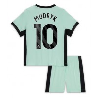 Camisa de Futebol Chelsea Mykhailo Mudryk #10 Equipamento Alternativo Infantil 2023-24 Manga Curta (+ Calças curtas)